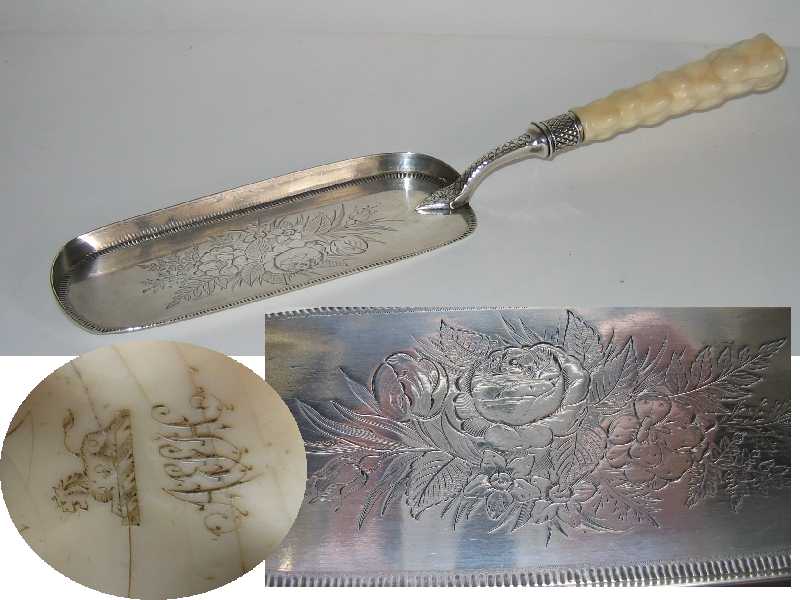 Paletta raccoglibriciole con spazzola placcato argento in ottone argentato
